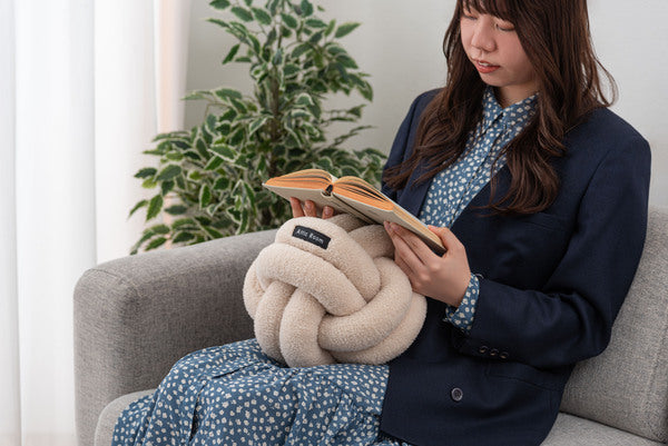 ボールクッション クッション 韓国 おしゃれ かわいい フロアクッション 結び目 ロープ インテリア 雑貨 北欧 柔らかい ベージュ ブルー ダークグレー
