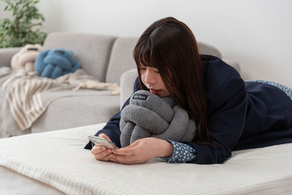 ボールクッション クッション 韓国 おしゃれ かわいい フロアクッション 結び目 ロープ インテリア 雑貨 北欧 柔らかい ベージュ ブルー ダークグレー