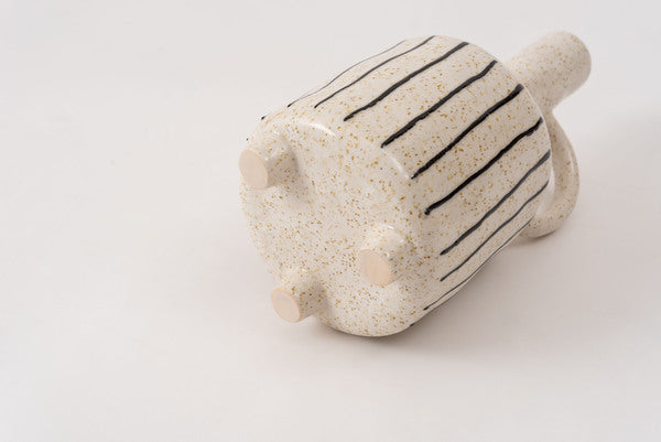 フラワーベース 花瓶 花びん かびん 陶器 卓上 床置き 和 モダン レトロ インテリア かわいい 大きい 大きめ ベージュ グレー 27cm ストライプ ボーダー スリム