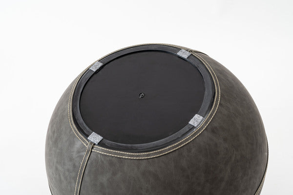 スツール ソフトレザー 椅子 いす チェア 丸 ラウンド ステッチ 合皮 ブラウン 茶色 グレー ビンテージ ヴィンテージ デザイン 個性的 リビング 玄関 寝室 低め