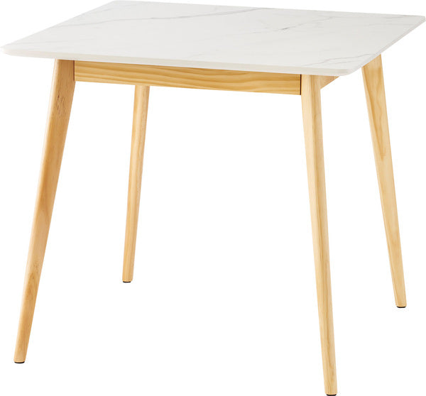大理石調 シンプル おしゃれ スタイリッシュ テーブル ダイニング 正方形 幅80cm 80×80 机 食卓 ストーン コンパクト ホワイト グレー 白 木目 ベージュ 木製