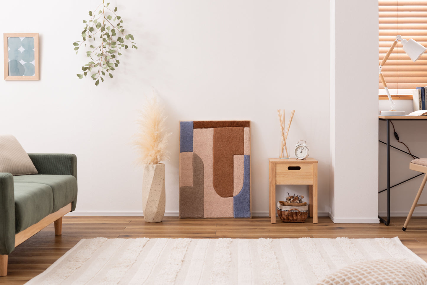 ウォールアート インテリア アートパネル 壁飾り 壁掛け ウォールデコ 玄関 リビング 寝室 ダイニング おしゃれ ウール 木製 フレーム 立てかけ タフティング ニュアンスカラー FAB-014