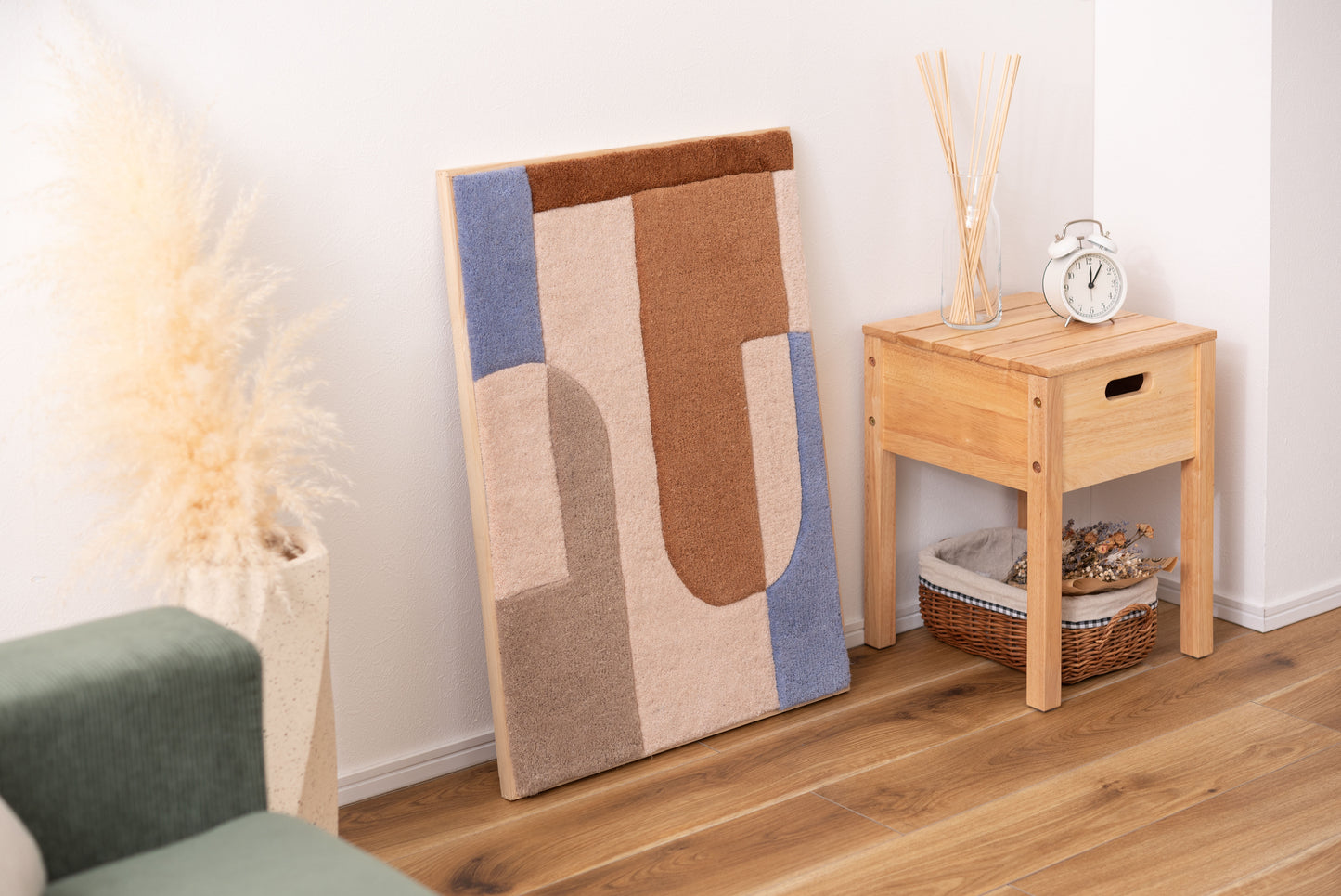 ウォールアート インテリア アートパネル 壁飾り 壁掛け ウォールデコ 玄関 リビング 寝室 ダイニング おしゃれ ウール 木製 フレーム 立てかけ タフティング ニュアンスカラー FAB-014