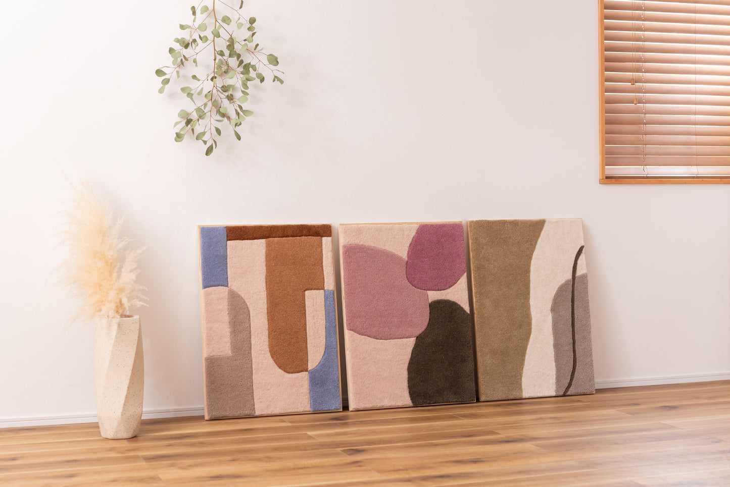 ウォールアート インテリア アートパネル 壁飾り 壁掛け ウォールデコ 玄関 リビング 寝室 ダイニング おしゃれ ウール 木製 フレーム 立てかけ タフティング ニュアンスカラー FAB-014