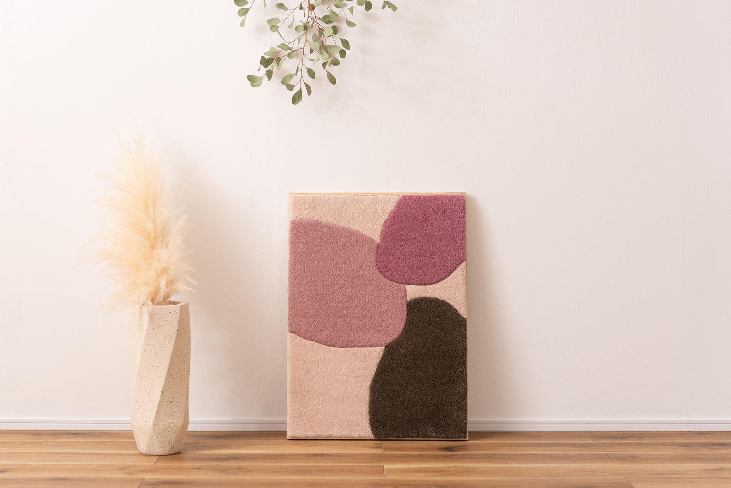 ウォールアート インテリア アートパネル 壁飾り 壁掛け ウォールデコ 玄関 リビング 寝室 ダイニング おしゃれ ウール 木製 フレーム 立てかけ タフティング ニュアンスカラー FAB-014