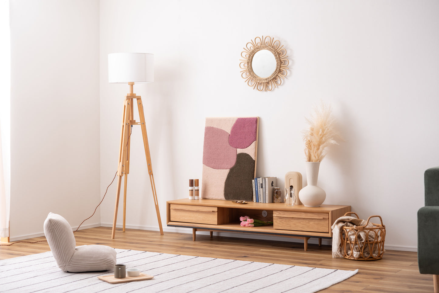 ウォールアート インテリア アートパネル 壁飾り 壁掛け ウォールデコ 玄関 リビング 寝室 ダイニング おしゃれ ウール 木製 フレーム 立てかけ タフティング ニュアンスカラー FAB-014