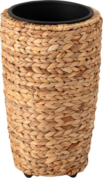 プランター ハイタイプ 鉢入れ アジアン 観葉植物 植物 ウォーターヒヤシンス 雑貨 インテリア 室内 ブラウン 茶色 編み かご ゴミ箱 収納 筒型 5号用GRNB-52S