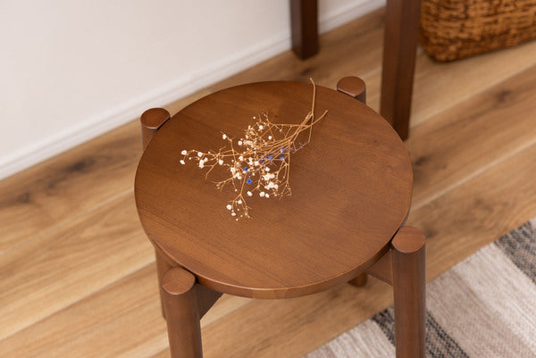 スツール 椅子 イス 木製 スタッキング可 積み重ね 天然木 シンプル おしゃれ 北欧 韓国インテリア ブラウン 軽量 HOW-008