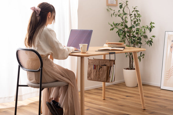 ハンギング 収納バッグ 机下 収納 吊り下げ バッグ 連結 テーブル下 おしゃれ パソコン タブレット 収納バッグ 収納鞄 かばん コンパクト ベラム紙 シンプル カジュアルMIP-21