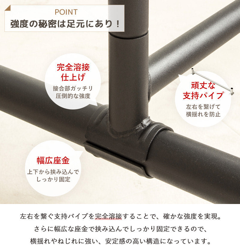 頑丈ハンガーラック 幅82cm PH-80-MB