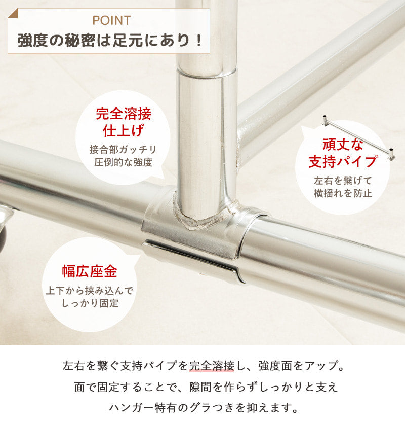 頑丈ハンガーラック 幅120cm PH-P120