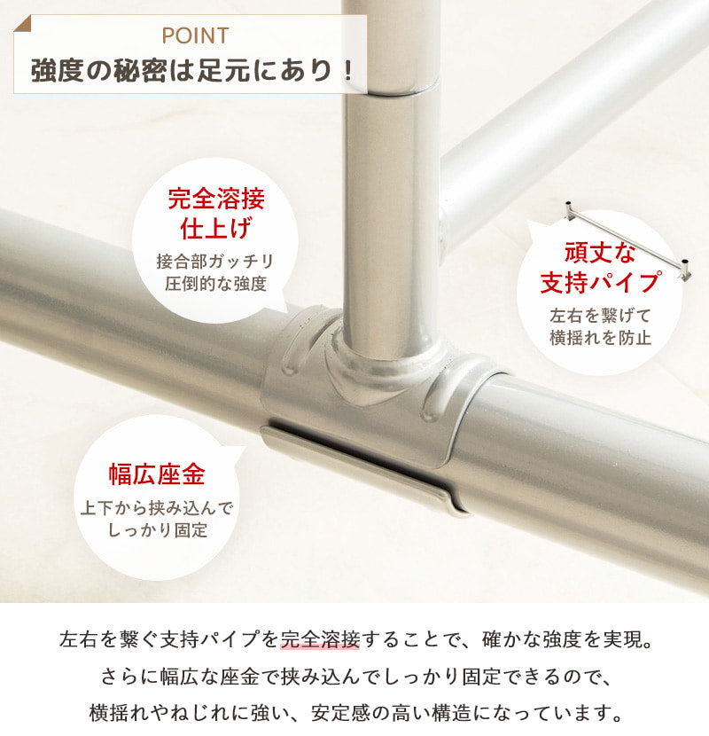 頑丈ハンガーラック 幅80cm TH-BA-SV