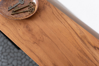 コンソール スリム テーブル スタンディングデスク 机 スリム 省スペース 幅60 玄関 キッチン アジアン モダン ブラックスチール 天然木 ブラウン ブラック