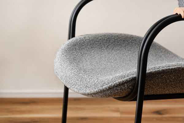 アームチェア カフェチェア 椅子 ダイニング椅子 リビング ダイニング  北欧 シンプル スチール ブラックスチール 天然木 ダークグレー ライトグレー