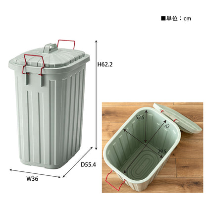 ゴミ箱 タフカン 60L 屋外 屋内 ふた付き 60リットル ダストボックス 日本製 ロック付き 3年保証 大容量 大型 ベランダ キッチン ガーデン ガレージ 軽量 耐衝撃
