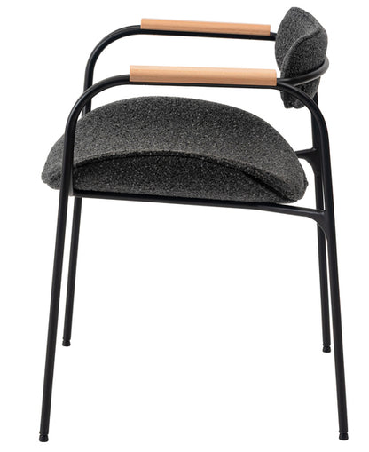 アームチェア カフェチェア 椅子 ダイニング椅子 リビング ダイニング  北欧 シンプル スチール ブラックスチール 天然木 ダークグレー ライトグレー