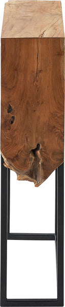 コンソール スリム テーブル スタンディングデスク 机 スリム 省スペース 幅60 玄関 キッチン アジアン モダン ブラックスチール 天然木 ブラウン ブラック