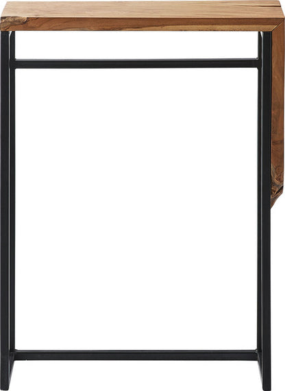 コンソール スリム テーブル スタンディングデスク 机 スリム 省スペース 幅60 玄関 キッチン アジアン モダン ブラックスチール 天然木 ブラウン ブラック