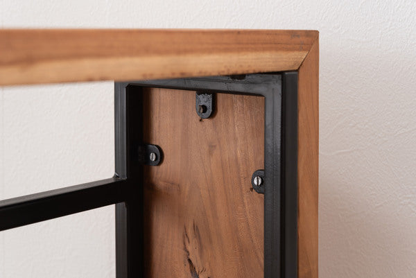 コンソール スリム テーブル スタンディングデスク 机 スリム 省スペース 幅60 玄関 キッチン アジアン モダン ブラックスチール 天然木 ブラウン ブラック