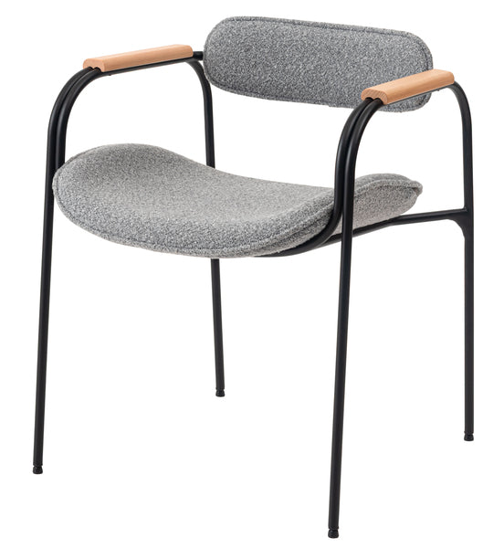 アームチェア カフェチェア 椅子 ダイニング椅子 リビング ダイニング  北欧 シンプル スチール ブラックスチール 天然木 ダークグレー ライトグレー