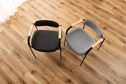 アームチェア カフェチェア 椅子 ダイニング椅子 リビング ダイニング  北欧 シンプル スチール ブラックスチール 天然木 ダークグレー ライトグレー