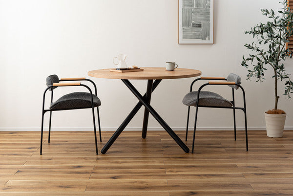 アームチェア カフェチェア 椅子 ダイニング椅子 リビング ダイニング  北欧 シンプル スチール ブラックスチール 天然木 ダークグレー ライトグレー