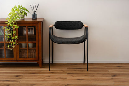 アームチェア カフェチェア 椅子 ダイニング椅子 リビング ダイニング  北欧 シンプル スチール ブラックスチール 天然木 ダークグレー ライトグレー