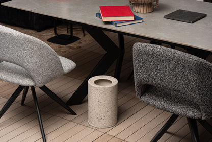 トラッシュカン ダストボックス ごみ箱 ゴミ箱 5L 5リットル 二重構造 ゴミ袋が見えない 生活感を抑える 分別 凹凸あり 石目調 テラゾー 人工大理石柄 テラゾー