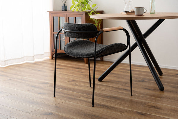 アームチェア カフェチェア 椅子 ダイニング椅子 リビング ダイニング  北欧 シンプル スチール ブラックスチール 天然木 ダークグレー ライトグレー