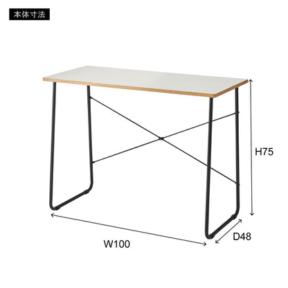 デスク 机 テーブル つくえ シンプル おしゃれ モノトーン すっきり 在宅ワーク 仕事用 作業用 白 黒 ホワイト ブラック 幅100cm END-402